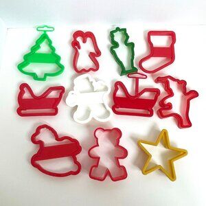 Plastic Cookies Cutters Christmas Shapes Set of 11
